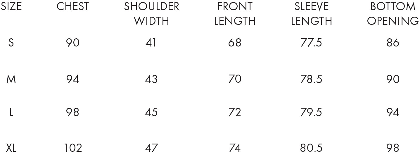 size chart